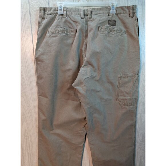 Columbia Regular Fit Men’s Khaki Flat Front Pants Size 40x29 Cotton READ - Picture 7 of 11
